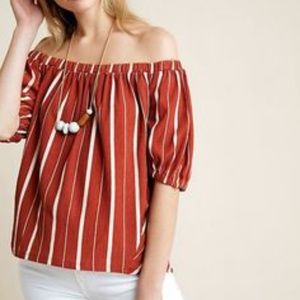 ANTHROPOLOGIE Off the Shoulder Blouse S